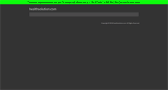 Desktop Screenshot of healthsolution.com
